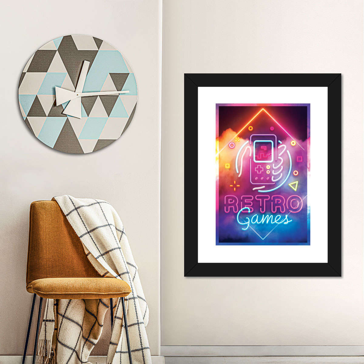 ریٹرو گیمز نیین لائٹ وال آرٹ