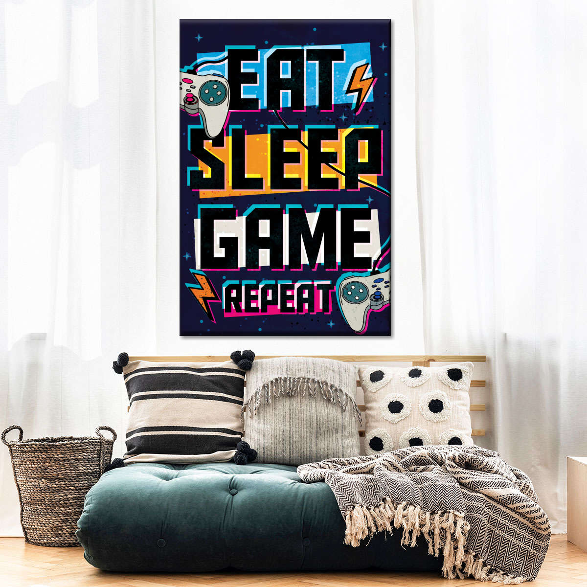 نیند گیم پوسٹر وال آرٹ کھائیں