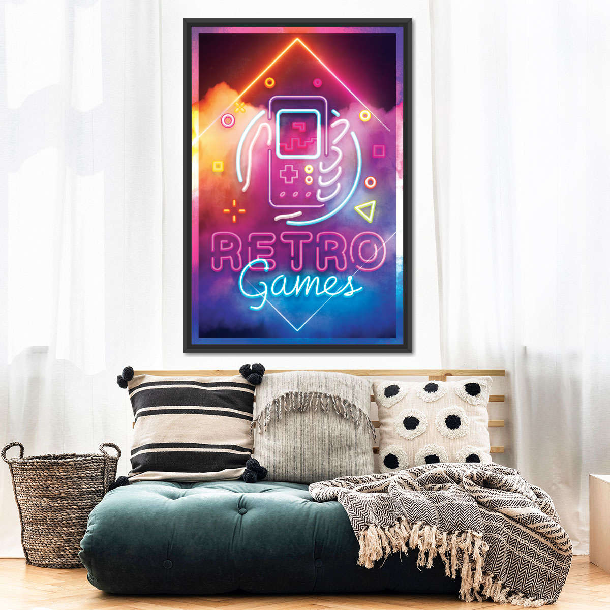 ریٹرو گیمز نیین لائٹ وال آرٹ