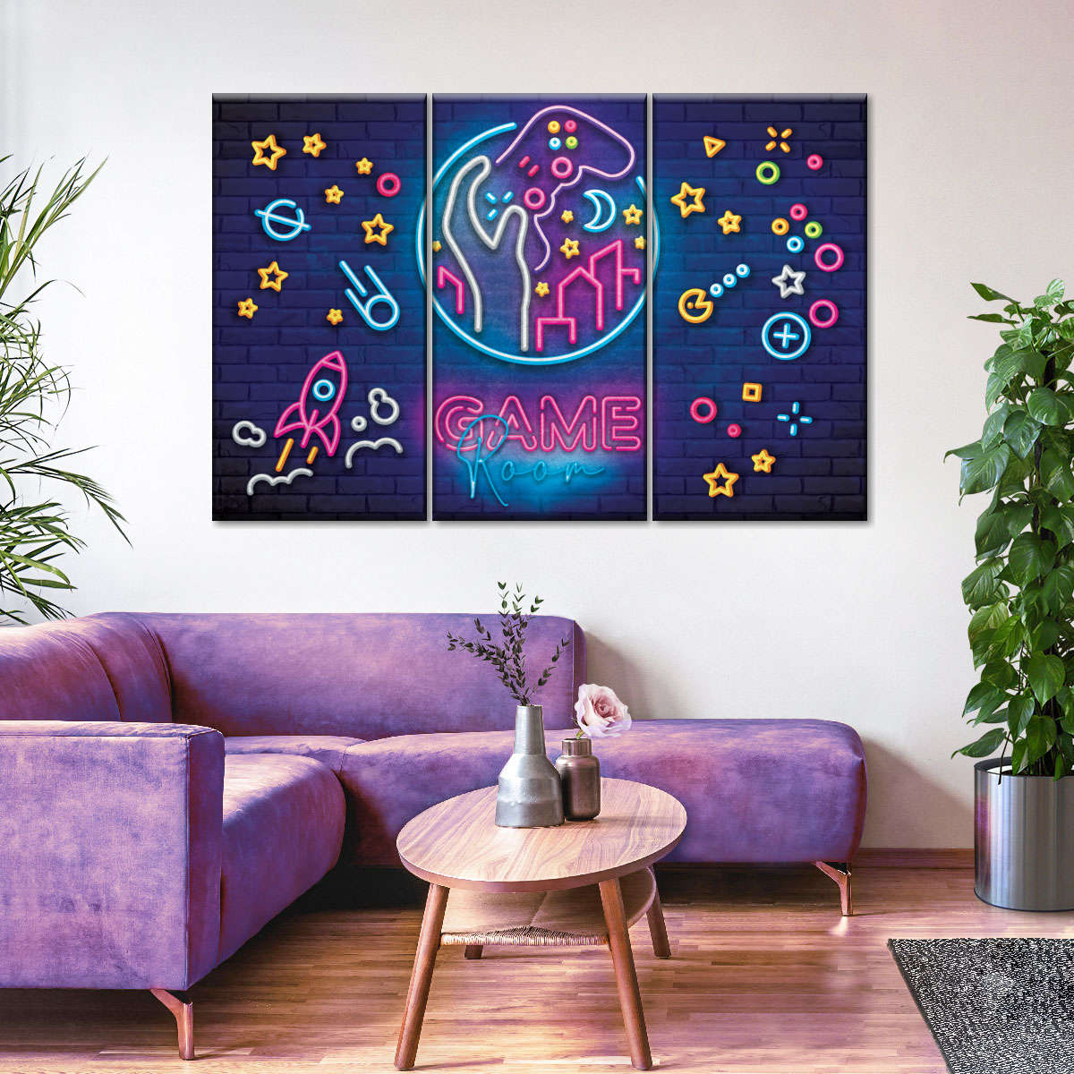 Spielzimmer Neonsymbole Wandkunst