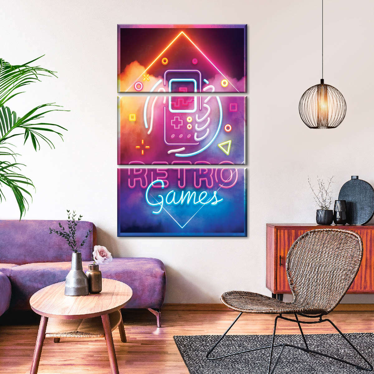 ریٹرو گیمز نیین لائٹ وال آرٹ