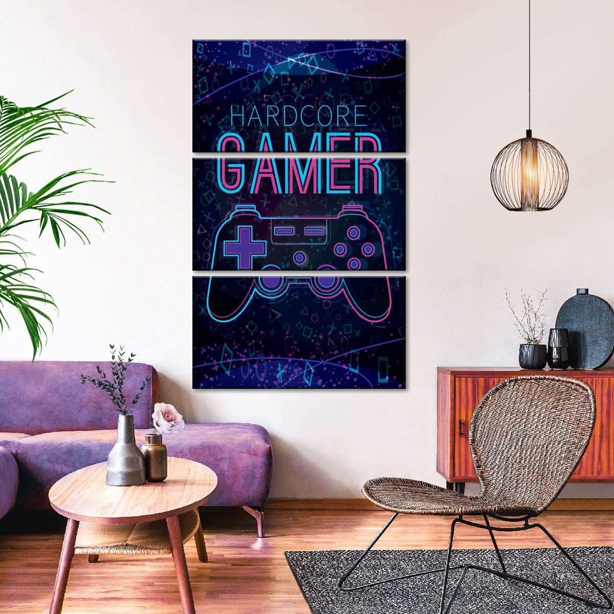 Hardcore Gamer Neon Zeichen Wandkunst