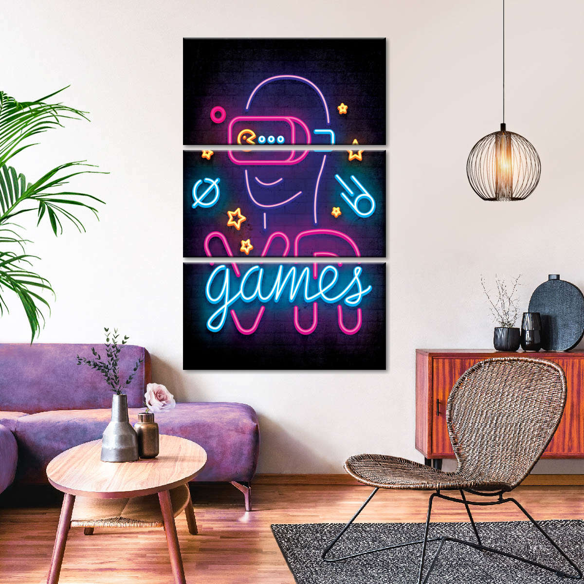 نیون وی آر گیمز وال آرٹ