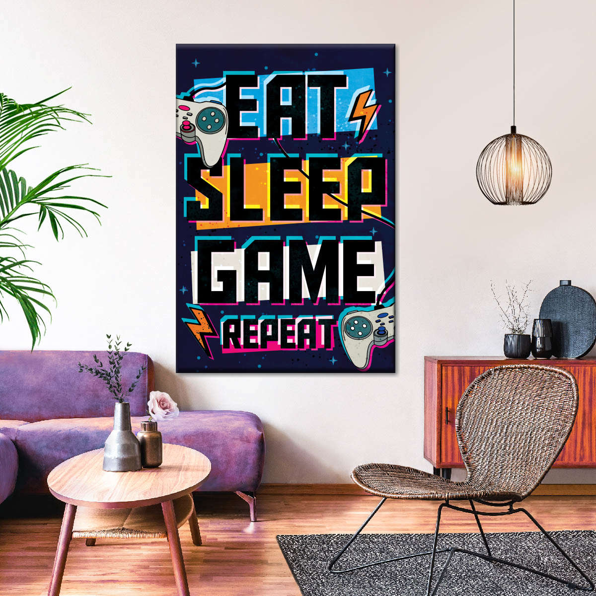 نیند گیم پوسٹر وال آرٹ کھائیں