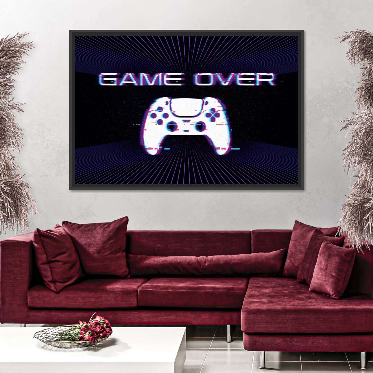 Game Over Controller -Glitch -Wandkunst