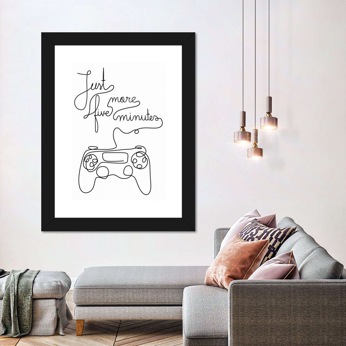 Ein Line Gamer Zitat Wandkunst