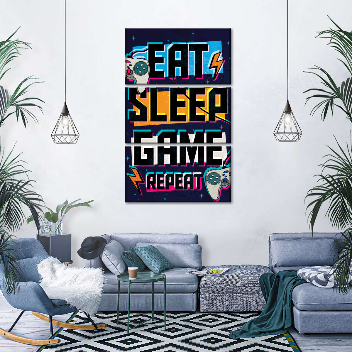 نیند گیم پوسٹر وال آرٹ کھائیں