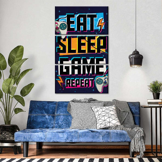 Eat Sleep Game Poster Wandkunst