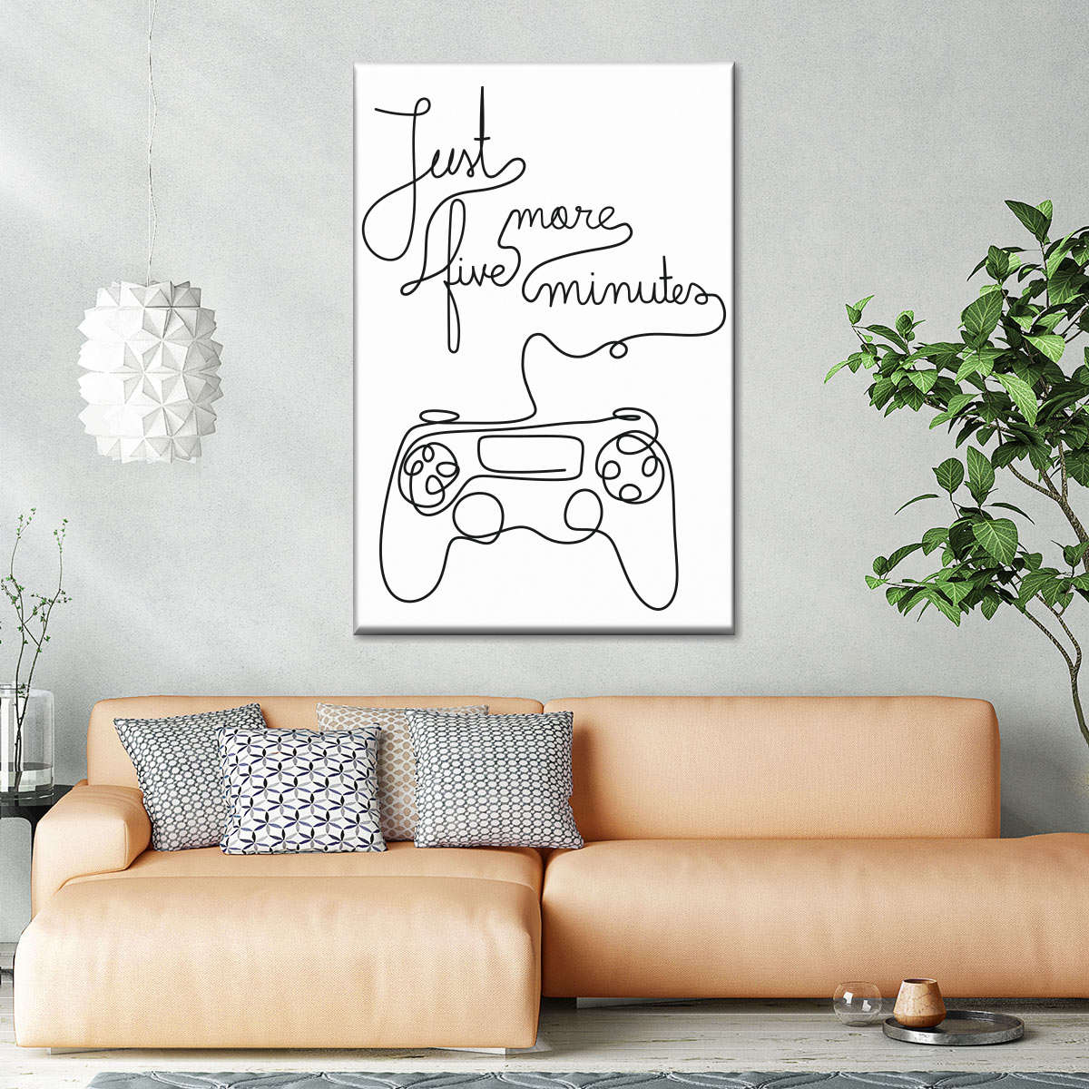 Ein Line Gamer Zitat Wandkunst