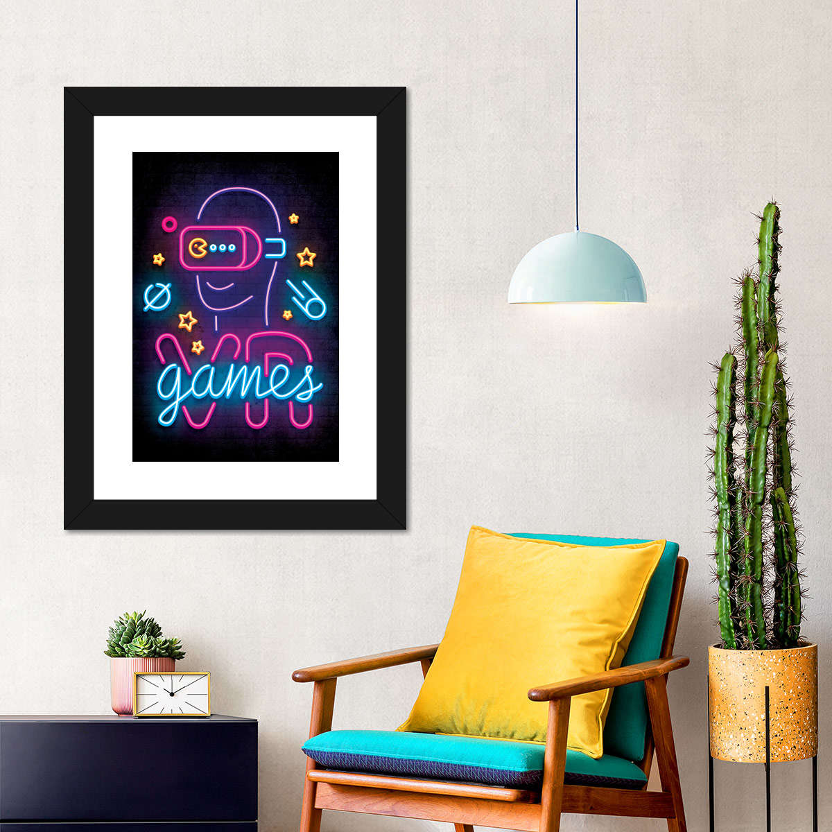 نیون وی آر گیمز وال آرٹ