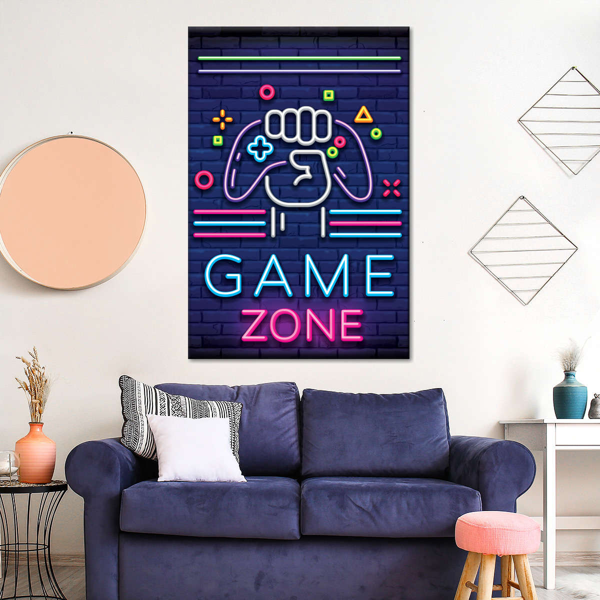 Neon -Spielzone Wandkunst