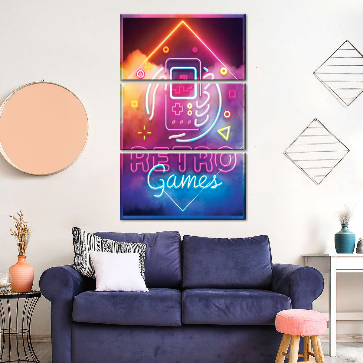 ریٹرو گیمز نیین لائٹ وال آرٹ