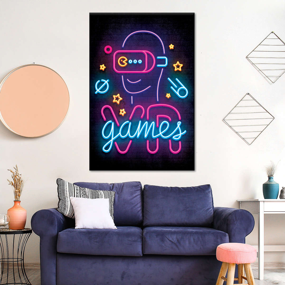 نیون وی آر گیمز وال آرٹ