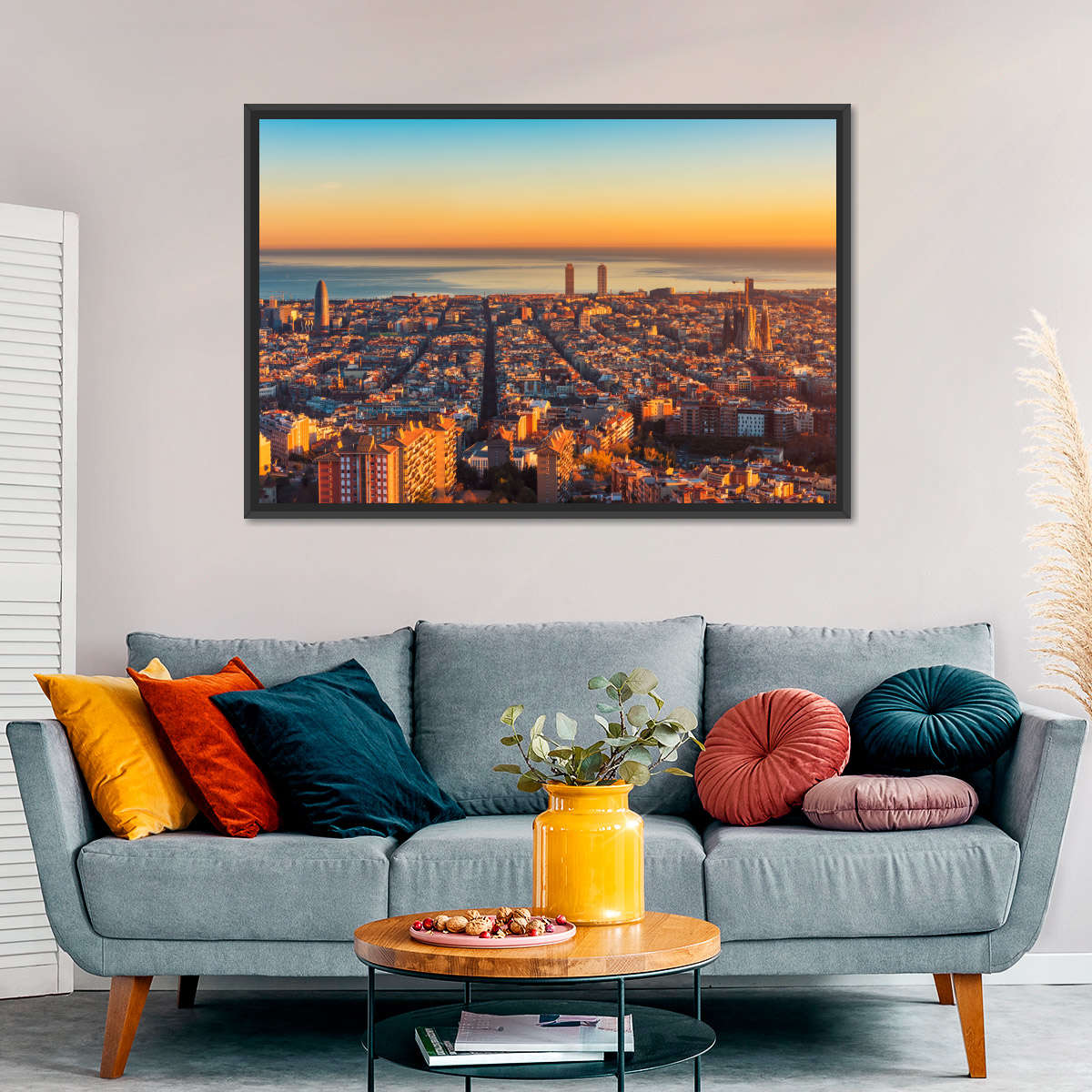 Barcelona Sunset Horizon Wandkunst