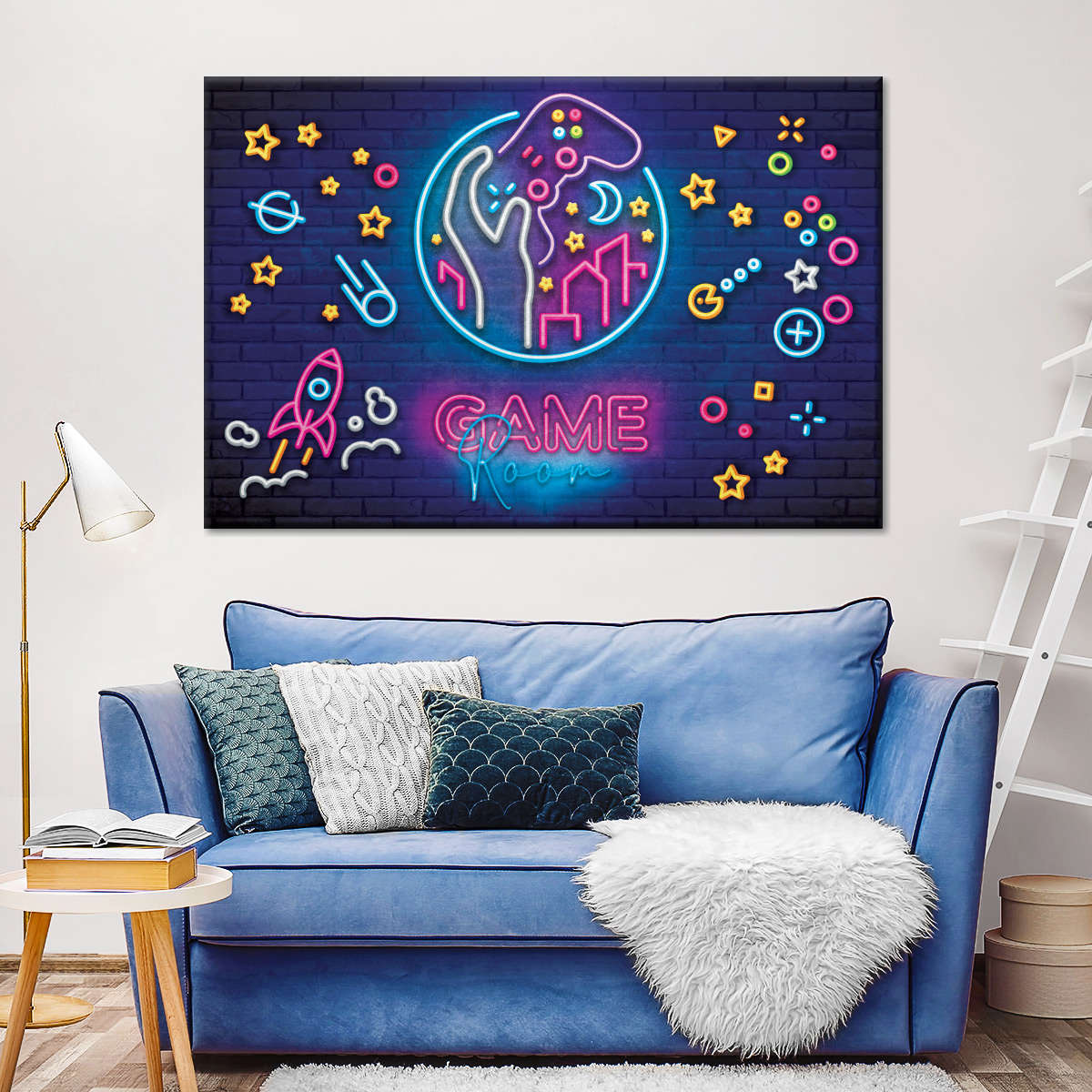 Spielzimmer Neonsymbole Wandkunst