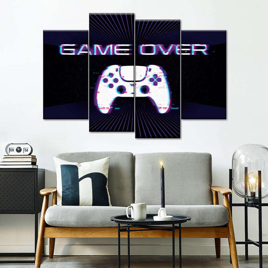 Game Over Controller -Glitch -Wandkunst