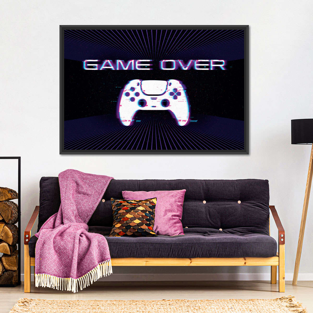 Game Over Controller -Glitch -Wandkunst