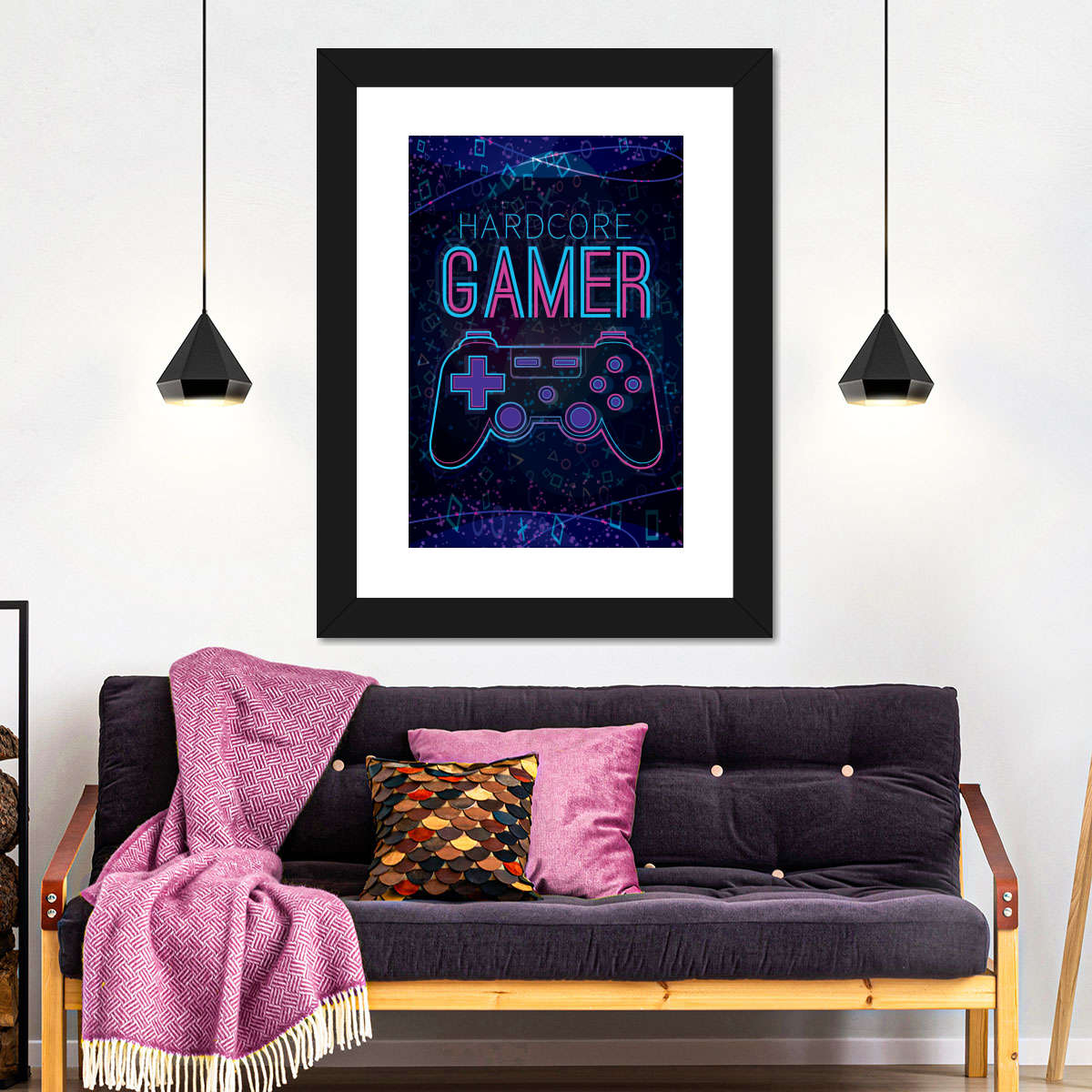 Hardcore Gamer Neon Zeichen Wandkunst