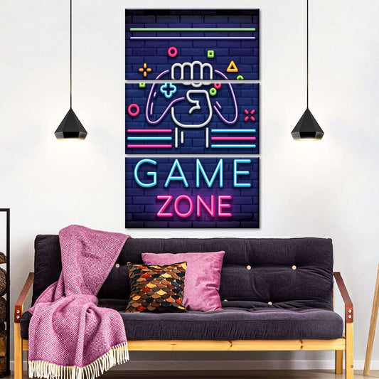 Neon -Spielzone Wandkunst