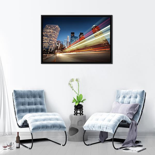 Blurred Bus Speeding Canvas Wall Art-3 Horizontal-Gallery Wrap-25" x 16"-Tiaracle