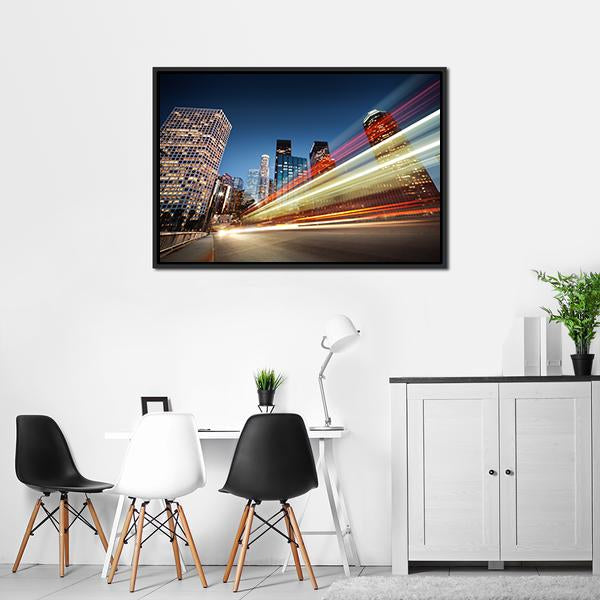 Blurred Bus Speeding Canvas Wall Art-3 Horizontal-Gallery Wrap-25" x 16"-Tiaracle