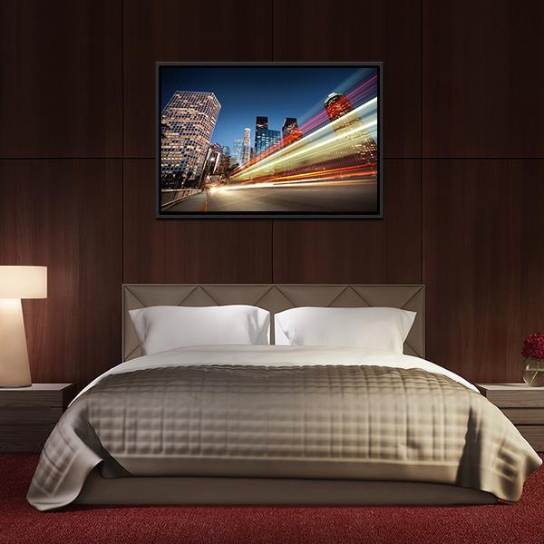 Blurred Bus Speeding Canvas Wall Art-3 Horizontal-Gallery Wrap-25" x 16"-Tiaracle