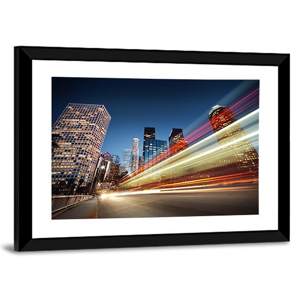 Blurred Bus Speeding Canvas Wall Art-3 Horizontal-Gallery Wrap-25" x 16"-Tiaracle