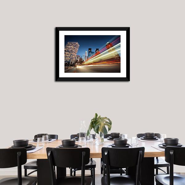 Blurred Bus Speeding Canvas Wall Art-3 Horizontal-Gallery Wrap-25" x 16"-Tiaracle