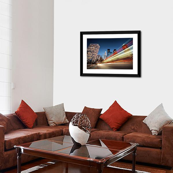 Blurred Bus Speeding Canvas Wall Art-3 Horizontal-Gallery Wrap-25" x 16"-Tiaracle