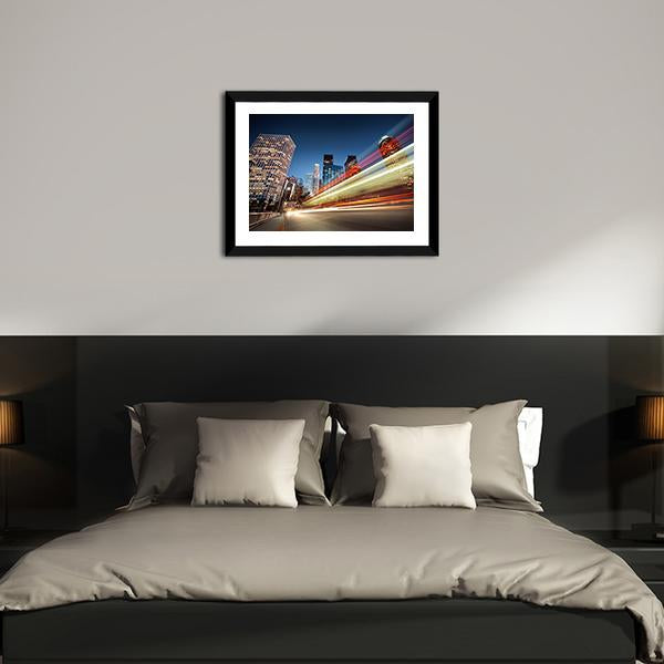 Blurred Bus Speeding Canvas Wall Art-3 Horizontal-Gallery Wrap-25" x 16"-Tiaracle