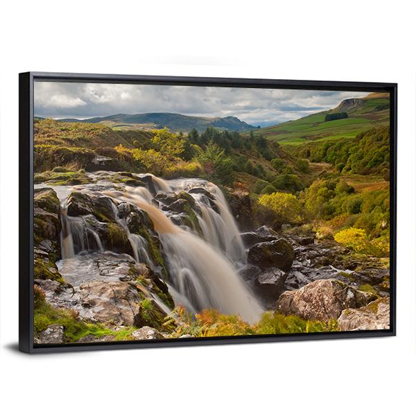 Loup Of Fintry Waterfall Canvas Wall Art-3 Horizontal-Gallery Wrap-25" x 16"-Tiaracle
