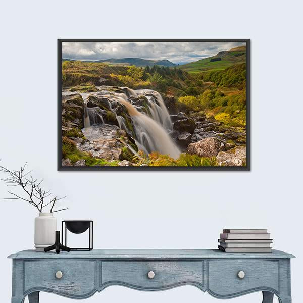 Loup Of Fintry Waterfall Canvas Wall Art-3 Horizontal-Gallery Wrap-25" x 16"-Tiaracle