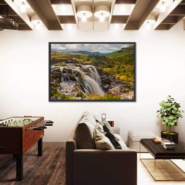 Loup Of Fintry Waterfall Canvas Wall Art-3 Horizontal-Gallery Wrap-25" x 16"-Tiaracle