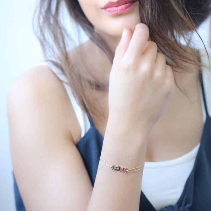 Love Letter Bracelet in Colorful Stones