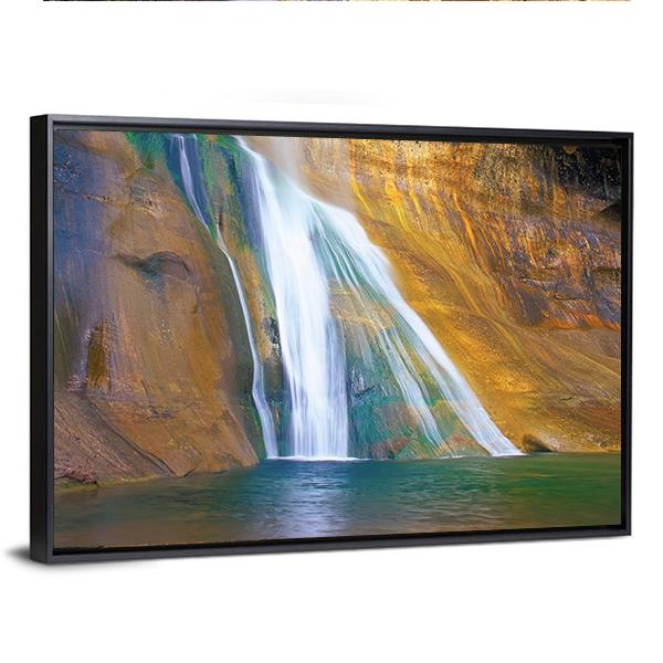 Lower Calf Creek Falls Canvas Wall Art-3 Horizontal-Gallery Wrap-25" x 16"-Tiaracle