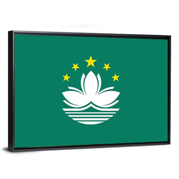 Macau Flag Canvas Wall Art-3 Horizontal-Gallery Wrap-25" x 16"-Tiaracle