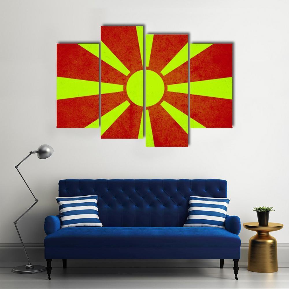 Macedonia Flag Canvas Wall Art-4 Pop-Gallery Wrap-50" x 32"-Tiaracle