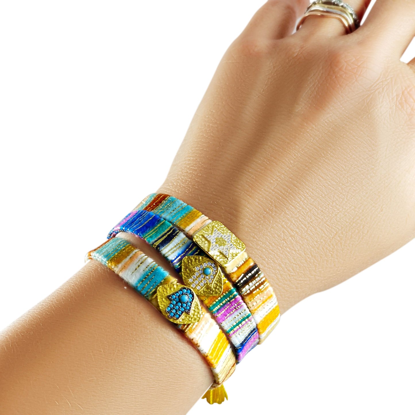 Blaues jüdisches Stern-Tribal-Handarmband 