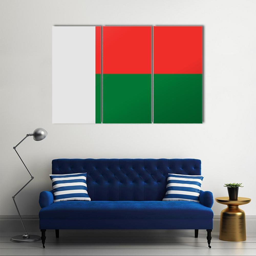 Madagascar Flag Canvas Wall Art-3 Horizontal-Gallery Wrap-37" x 24"-Tiaracle