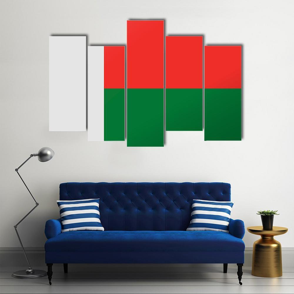 Madagascar Flag Canvas Wall Art-5 Pop-Gallery Wrap-47" x 32"-Tiaracle