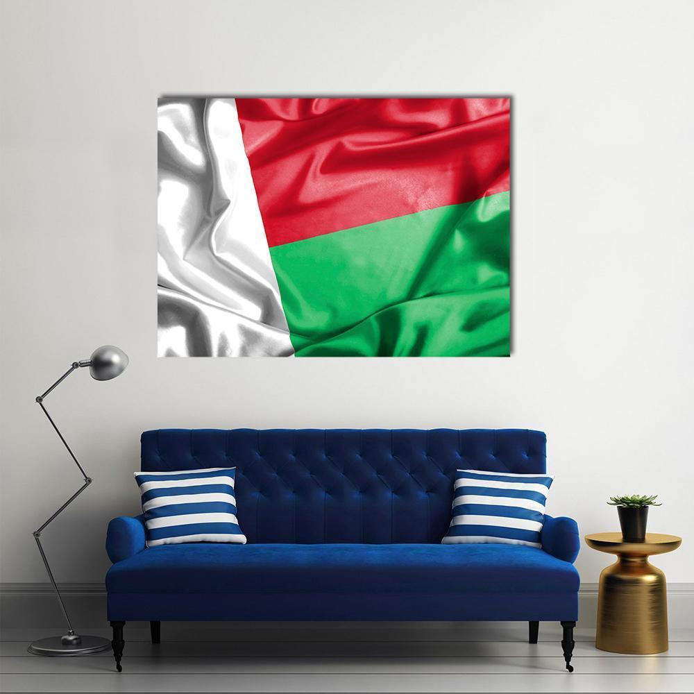 Waving Madagascar Flag Canvas Wall Art-1 Piece-Gallery Wrap-48" x 32"-Tiaracle