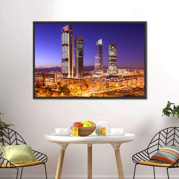 Madrid Financial District Skyline Canvas Wall Art-3 Horizontal-Gallery Wrap-25" x 16"-Tiaracle