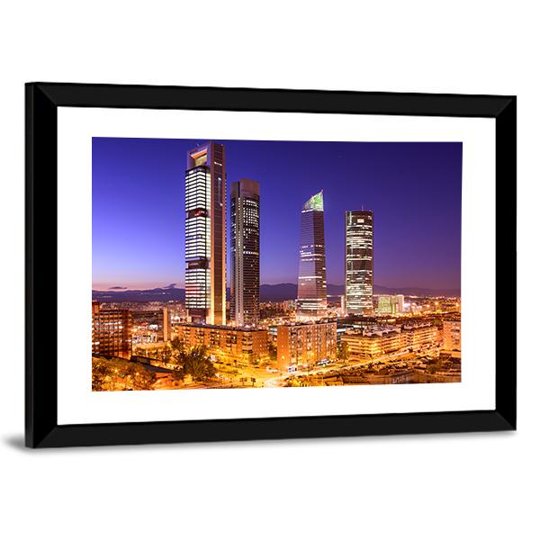 Madrid Financial District Skyline Canvas Wall Art-3 Horizontal-Gallery Wrap-25" x 16"-Tiaracle