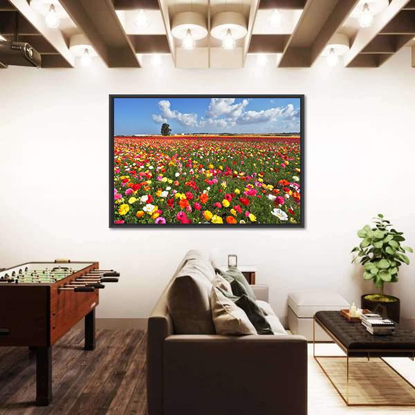 Magnificent Garden Buttercups Canvas Wall Art-3 Horizontal-Gallery Wrap-25" x 16"-Tiaracle