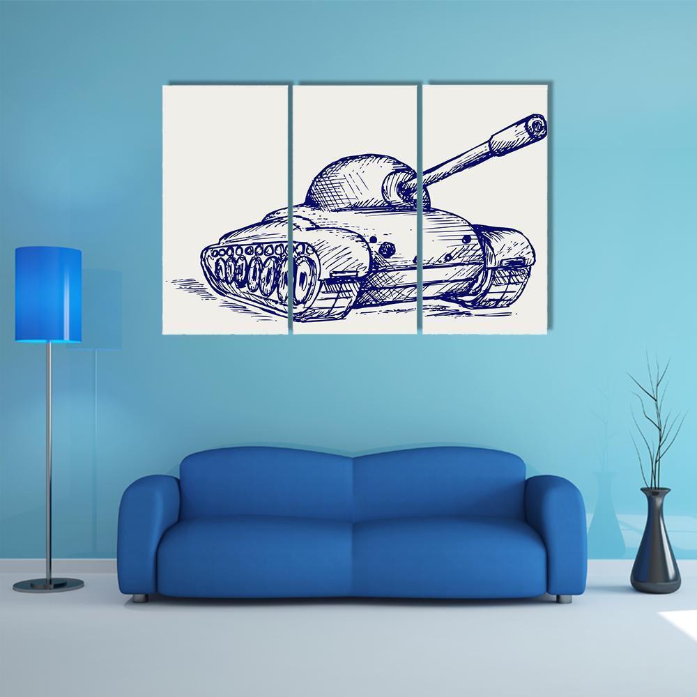 Main Battle Tank Canvas Wall Art-3 Horizontal-Gallery Wrap-37" x 24"-Tiaracle