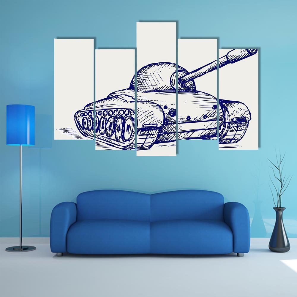 Main Battle Tank Canvas Wall Art-5 Pop-Gallery Wrap-47" x 32"-Tiaracle