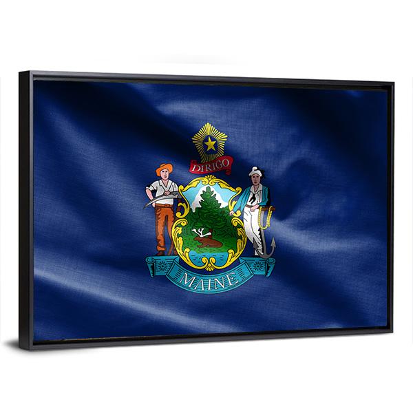Maine Flag Canvas Wall Art-3 Horizontal-Gallery Wrap-25" x 16"-Tiaracle