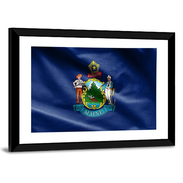 Maine Flag Canvas Wall Art-3 Horizontal-Gallery Wrap-25" x 16"-Tiaracle