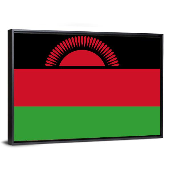 Malawi Flag Canvas Wall Art-3 Horizontal-Gallery Wrap-25" x 16"-Tiaracle