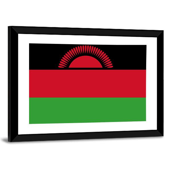 Malawi Flag Canvas Wall Art-3 Horizontal-Gallery Wrap-25" x 16"-Tiaracle
